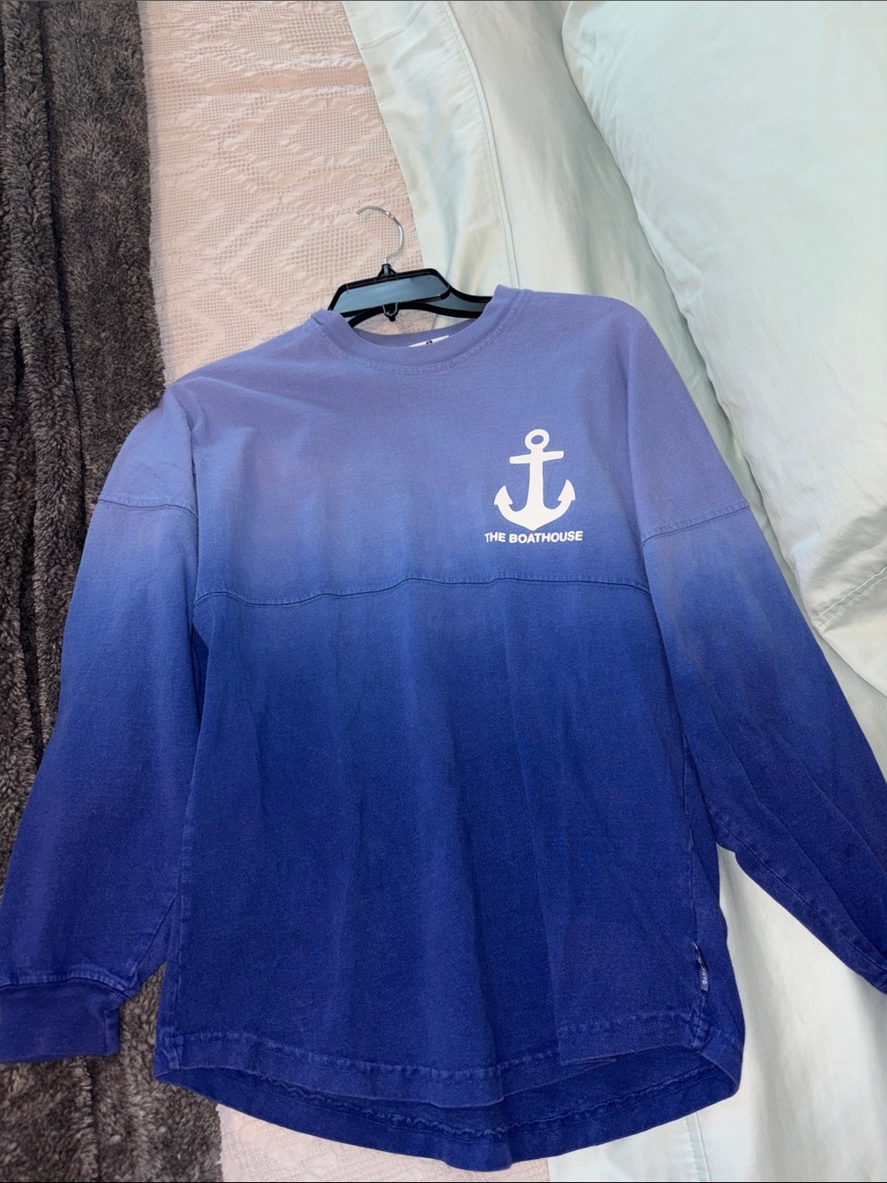 The boathouse in Orlando Fl  Blue Ombre Anchor Sweatshirt